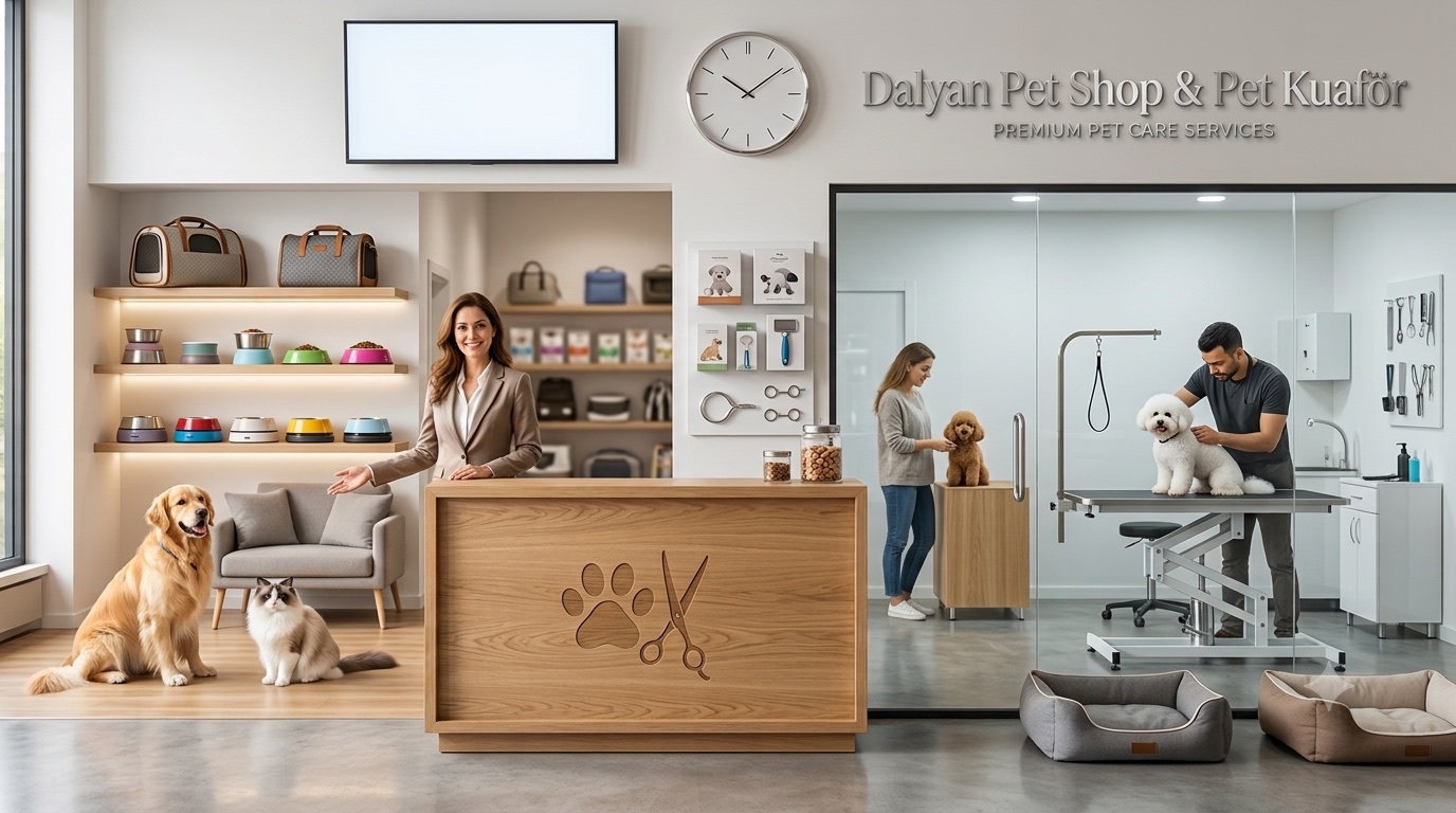 Dalyan Pet Shop Kadıköy mağazasında mutlu bir kedi ve köpek